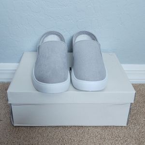 Justfab grey slip on shoes